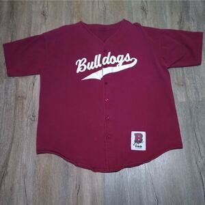 Vintage 90s Bulldogs Baseball Jersey Rare Boa Pro Classics XL
